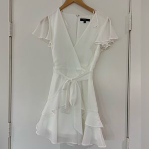 Lulus Sweet Like You White Ruffled Mini Dress - size XS